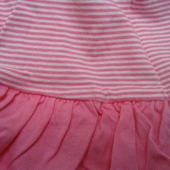 Carter's Toddler Romper Sundress Ruffled Pink White Stripes Blue Heart Size 18Mo - Picture 5 of 6